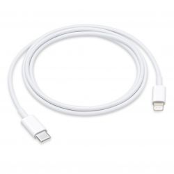 USB-C cable to white MFI lightning to charge and synchronize