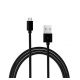 Black micro USB cable to charge and synchronize