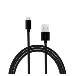 Black micro USB cable to charge and synchronize