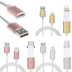 Cable 3 en 1 magnetique, micro USB, lightning et USB-C